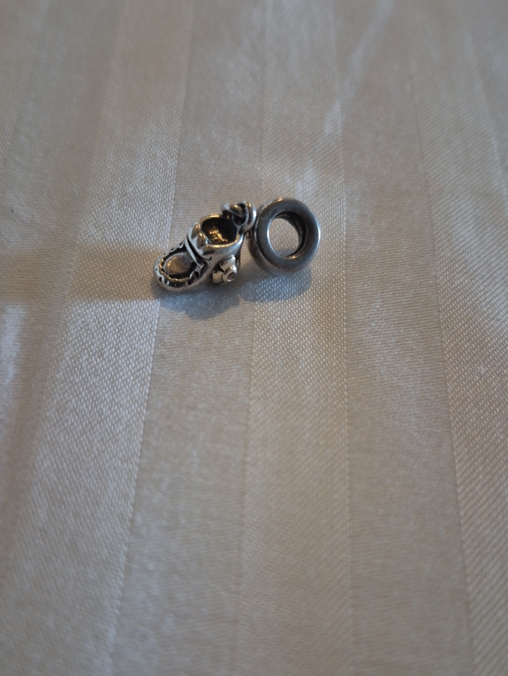Pandora Vintage Silver Baby Girl Baby Shoe Dangle Charm